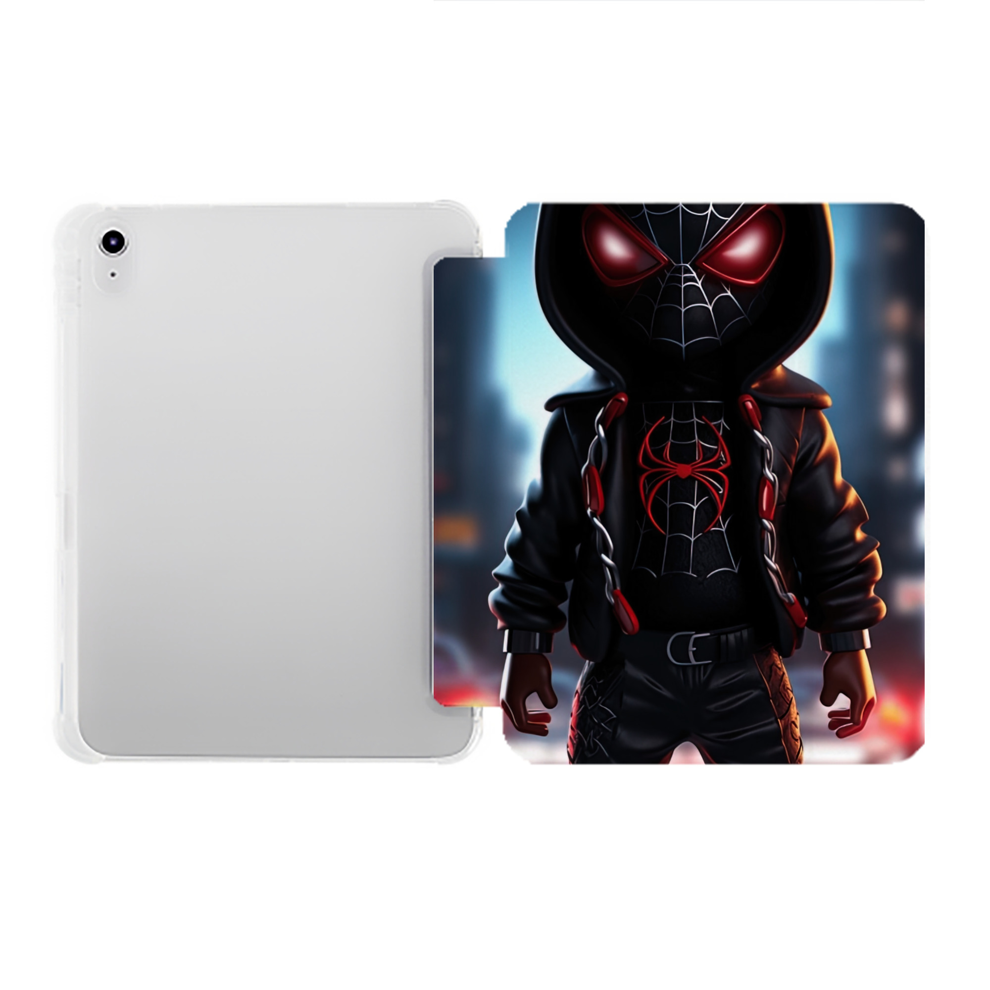 （画像用） Spider Man スパイダーマン IPad ケース ペン収納付き 三つ折りスタンド PUレザー×シリコン 対応機種9.5/10.5/10.9インチ
